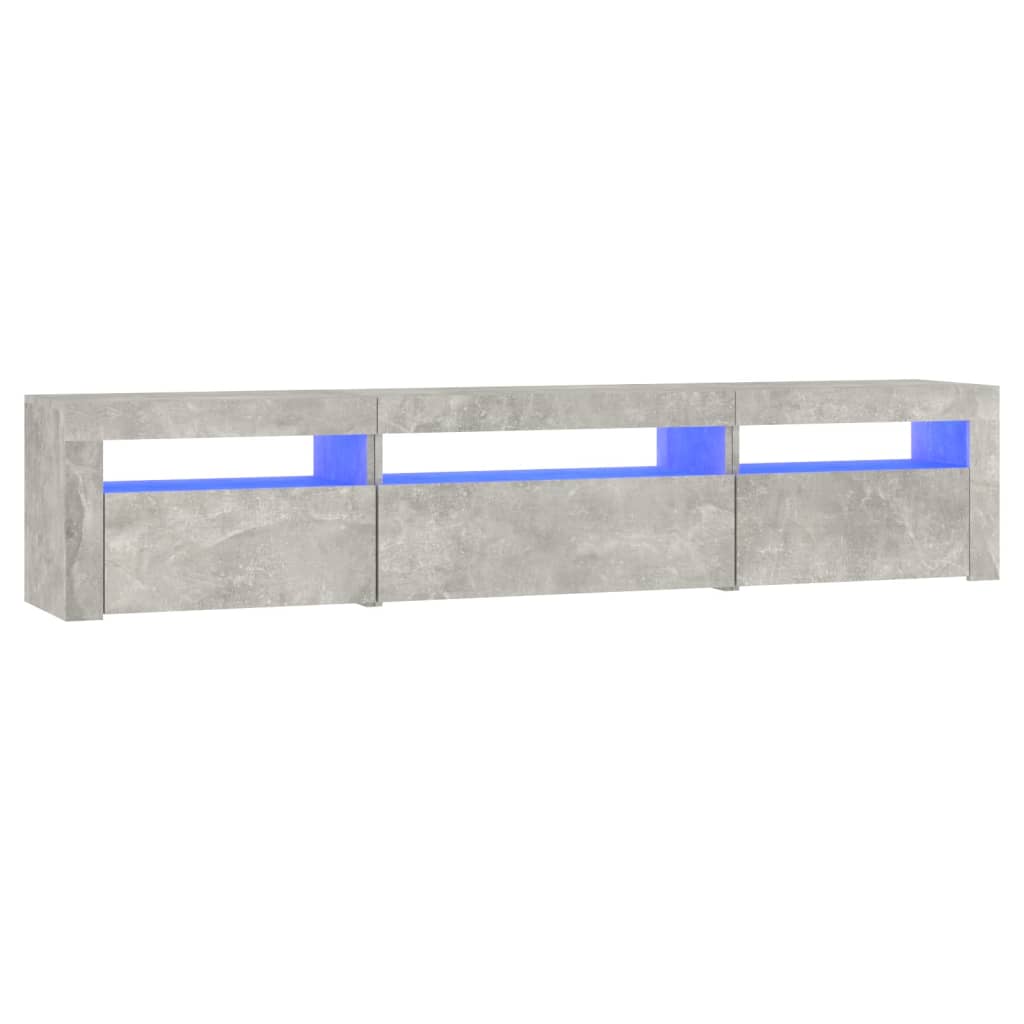 Tv-Benk Med Led-Lys Betonggrå 195X35X40 Cm