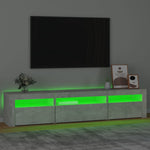 Tv-Benk Med Led-Lys Betonggrå 195X35X40 Cm