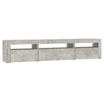Tv-Benk Med Led-Lys Betonggrå 195X35X40 Cm