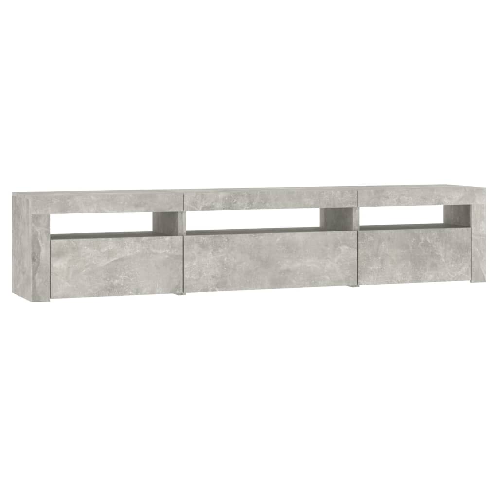 Tv-Benk Med Led-Lys Betonggrå 195X35X40 Cm