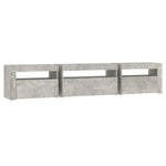 Tv-Benk Med Led-Lys Betonggrå 195X35X40 Cm