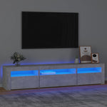 Tv-Benk Med Led-Lys Betonggrå 195X35X40 Cm