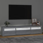 Tv-Benk Med Led-Lys Grå Sonoma 195 X 35 X 40 Cm