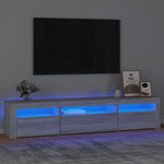 Tv-Benk Med Led-Lys Grå Sonoma 195 X 35 X 40 Cm