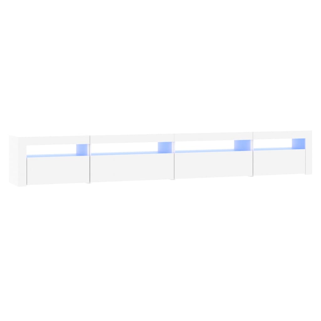 Tv-Benk Med Led-Lys Hvit 270X35X40 Cm