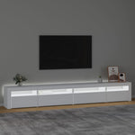 Tv-Benk Med Led-Lys Hvit 270X35X40 Cm
