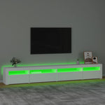 Tv-Benk Med Led-Lys Hvit 270X35X40 Cm