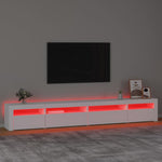 Tv-Benk Med Led-Lys Hvit 270X35X40 Cm