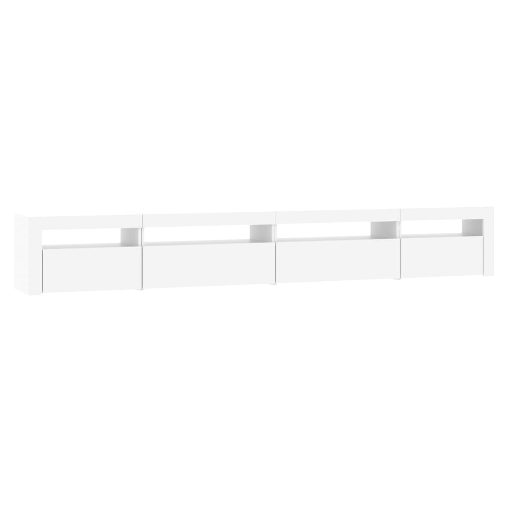 Tv-Benk Med Led-Lys Hvit 270X35X40 Cm