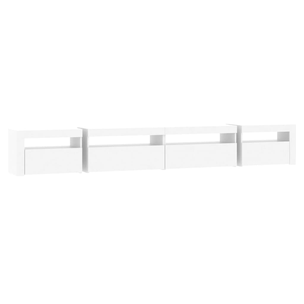 Tv-Benk Med Led-Lys Hvit 270X35X40 Cm