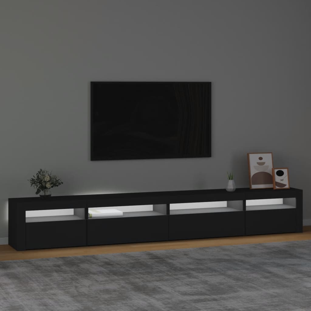 Tv-Benk Med Led-Lys Svart 270X35X40 Cm