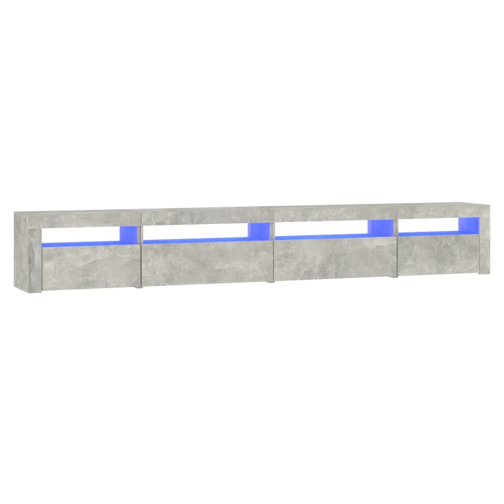 Tv-Benk Med Led-Lys Betonggrå 270X35X40 Cm