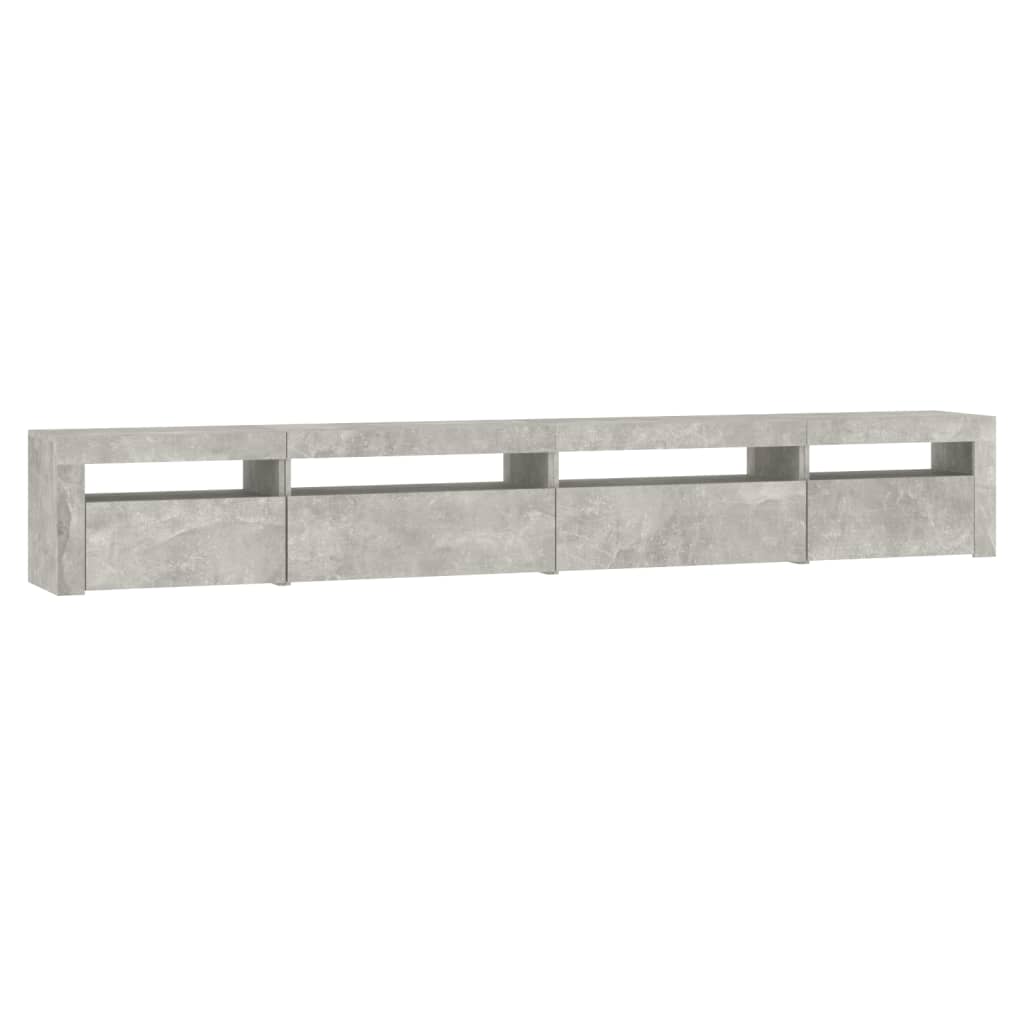 Tv-Benk Med Led-Lys Betonggrå 270X35X40 Cm