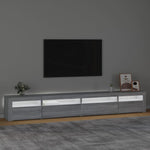 Tv-Benk Med Led-Lys Grå Sonoma 270X35X40 Cm