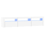Tv-Benk Med Led-Lys Hvit 180X35X40 Cm