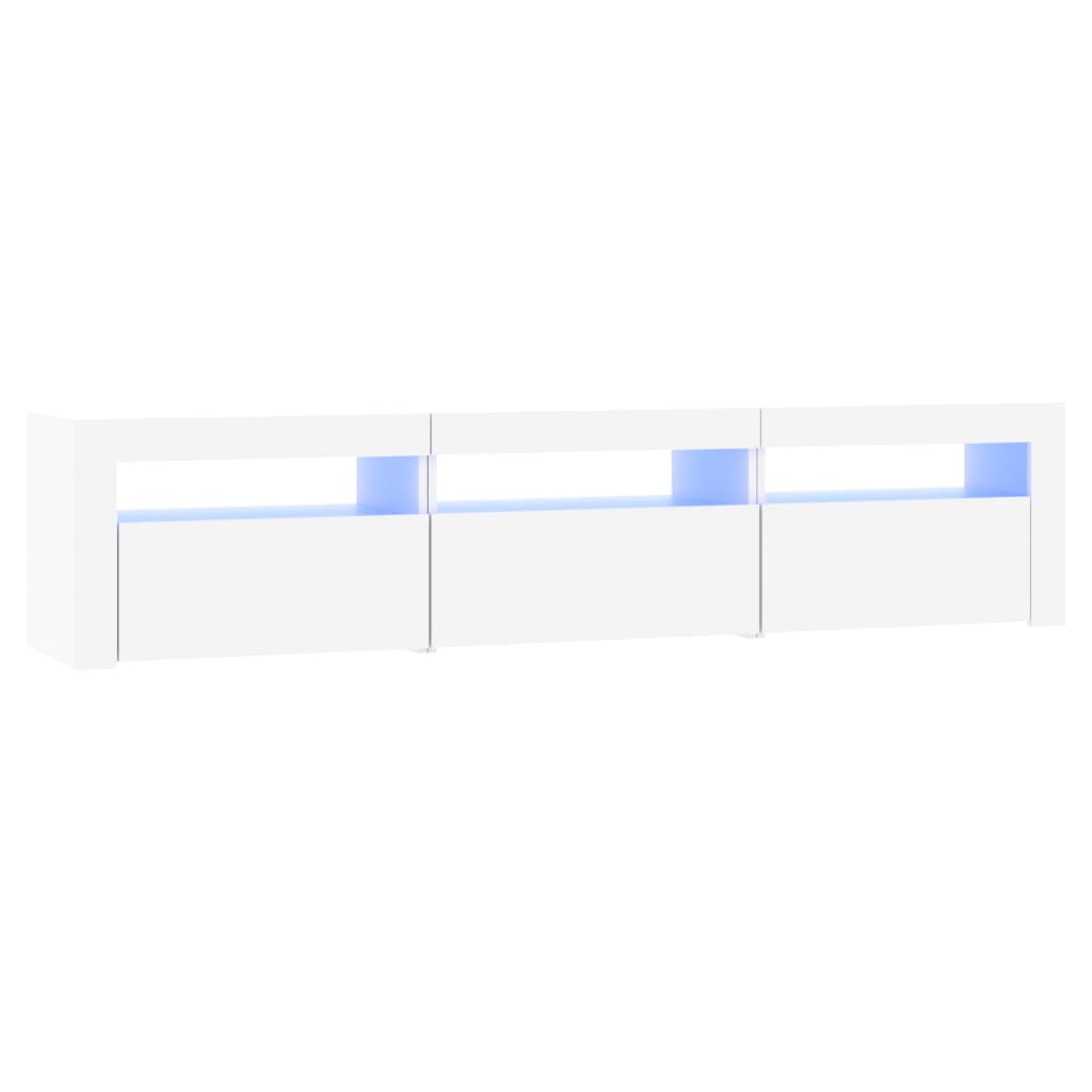Tv-Benk Med Led-Lys Hvit 180X35X40 Cm