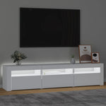 Tv-Benk Med Led-Lys Hvit 180X35X40 Cm