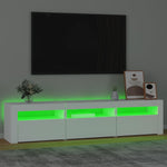 Tv-Benk Med Led-Lys Hvit 180X35X40 Cm