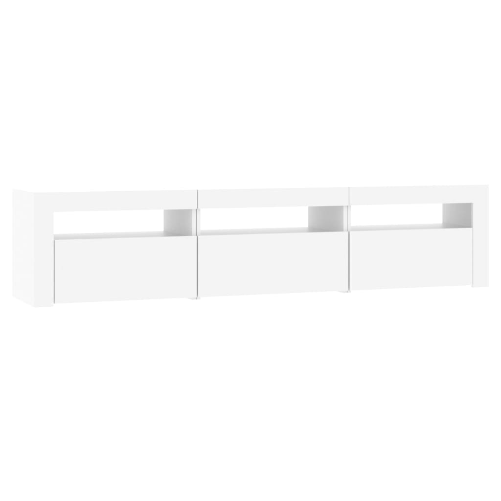 Tv-Benk Med Led-Lys Hvit 180X35X40 Cm