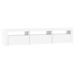 Tv-Benk Med Led-Lys Hvit 180X35X40 Cm