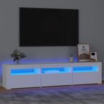 Tv-Benk Med Led-Lys Hvit 180X35X40 Cm
