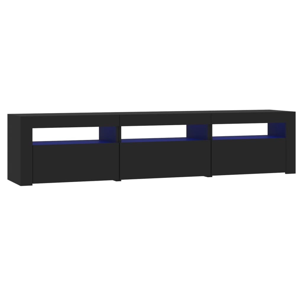 Tv-Benk Med Led-Lys Svart 180X35X40 Cm