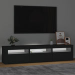 Tv-Benk Med Led-Lys Svart 180X35X40 Cm