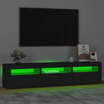 Tv-Benk Med Led-Lys Svart 180X35X40 Cm