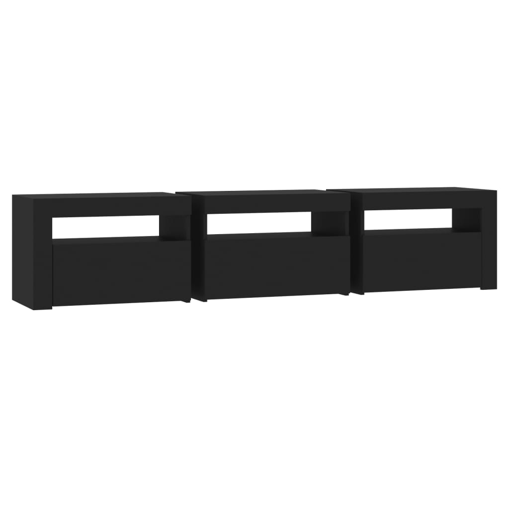 Tv-Benk Med Led-Lys Svart 180X35X40 Cm