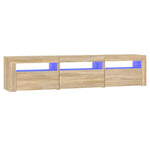 Tv-Benk Med Led-Lys Sonoma Eik 180X35X40 Cm