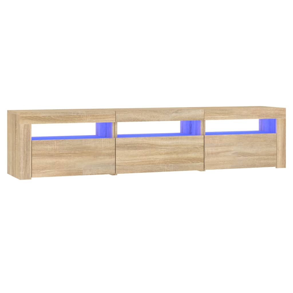 Tv-Benk Med Led-Lys Sonoma Eik 180X35X40 Cm
