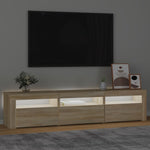 Tv-Benk Med Led-Lys Sonoma Eik 180X35X40 Cm