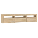 Tv-Benk Med Led-Lys Sonoma Eik 180X35X40 Cm
