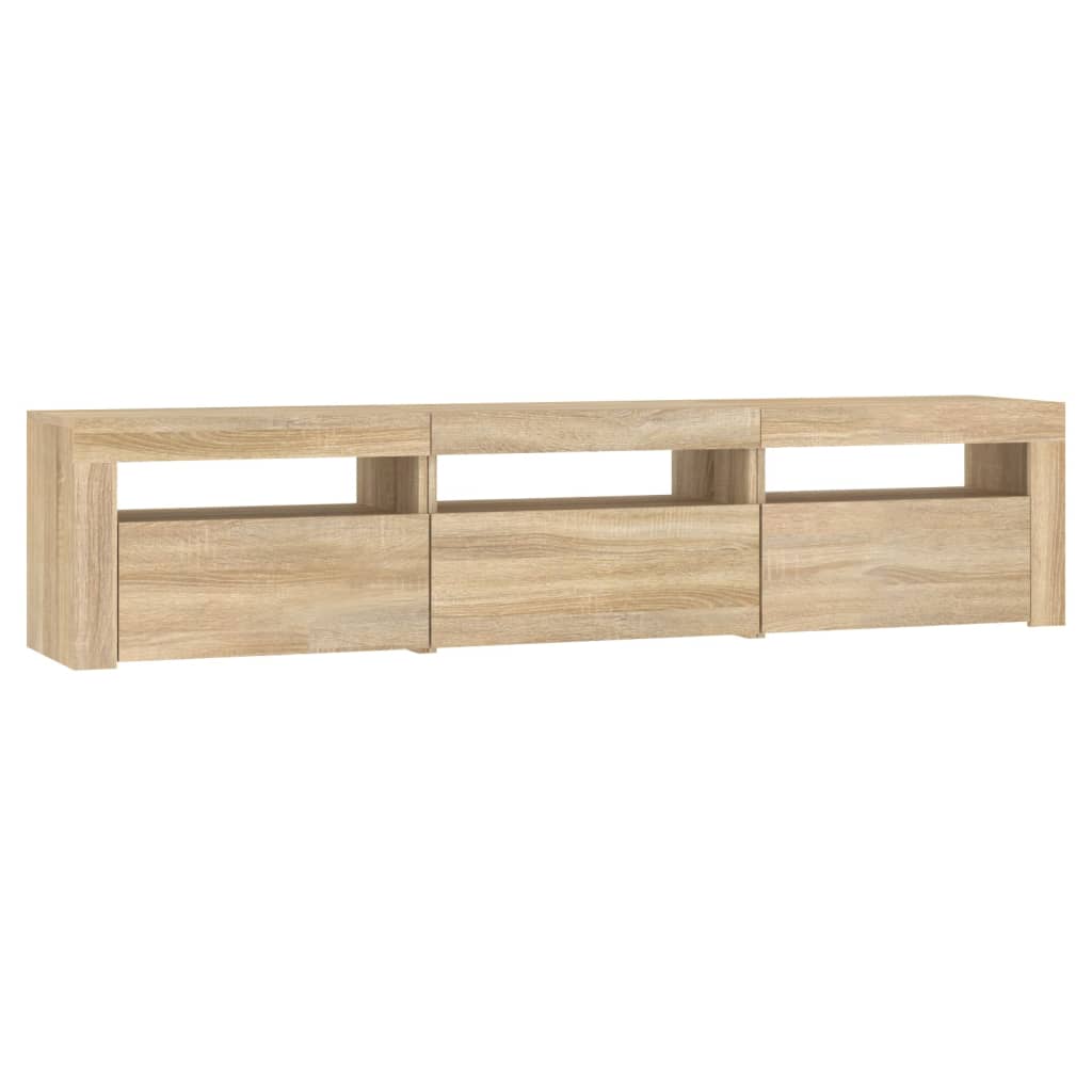 Tv-Benk Med Led-Lys Sonoma Eik 180X35X40 Cm