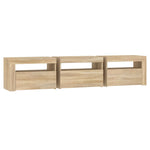 Tv-Benk Med Led-Lys Sonoma Eik 180X35X40 Cm