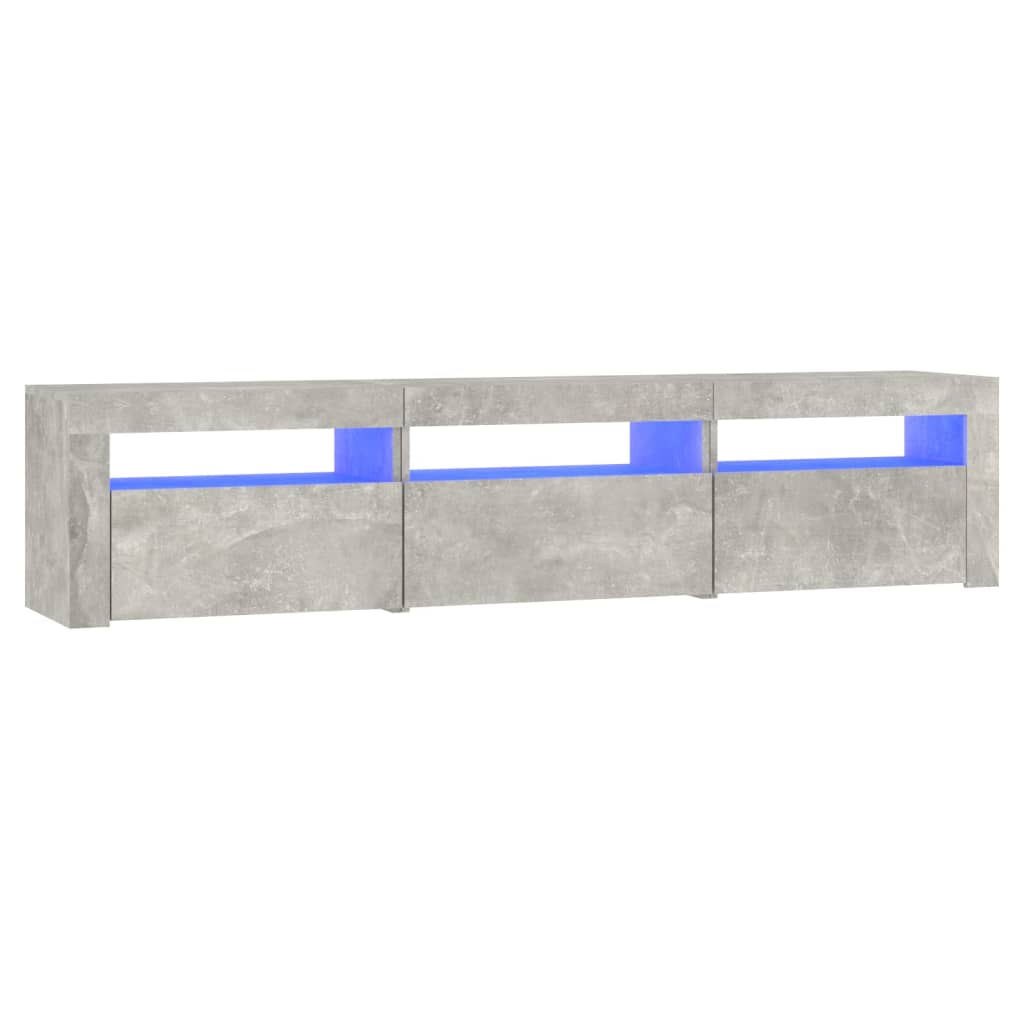 Tv-Benk Med Led-Lys Betonggrå 180X35X40 Cm