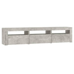 Tv-Benk Med Led-Lys Betonggrå 180X35X40 Cm