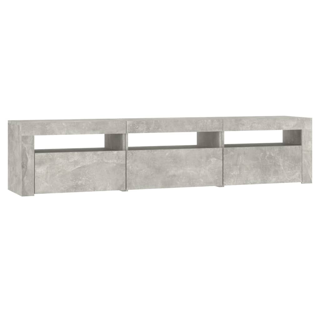 Tv-Benk Med Led-Lys Betonggrå 180X35X40 Cm