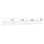 Tv-Benk Med Led-Lys Hvit 240X35X40 Cm