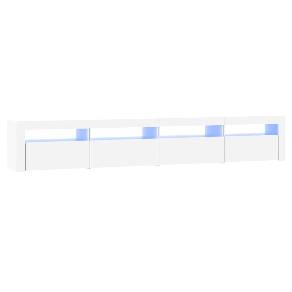 Tv-Benk Med Led-Lys Hvit 240X35X40 Cm