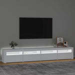 Tv-Benk Med Led-Lys Hvit 240X35X40 Cm