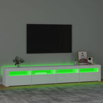 Tv-Benk Med Led-Lys Hvit 240X35X40 Cm