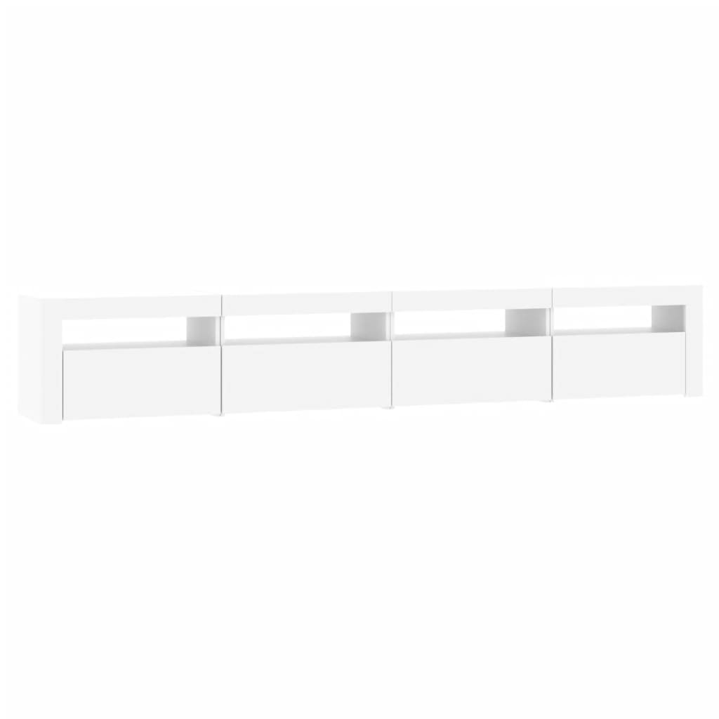 Tv-Benk Med Led-Lys Hvit 240X35X40 Cm