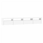 Tv-Benk Med Led-Lys Hvit 240X35X40 Cm