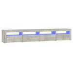 Tv-Benk Med Led-Lys Betonggrå 240X35X40 Cm