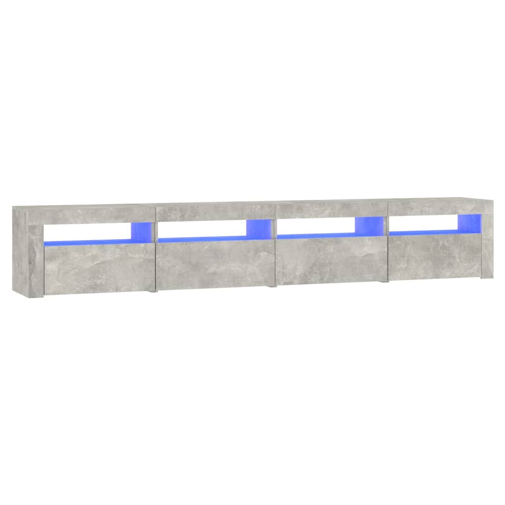 Tv-Benk Med Led-Lys Betonggrå 240X35X40 Cm
