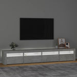 Tv-Benk Med Led-Lys Betonggrå 240X35X40 Cm
