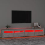 Tv-Benk Med Led-Lys Betonggrå 240X35X40 Cm