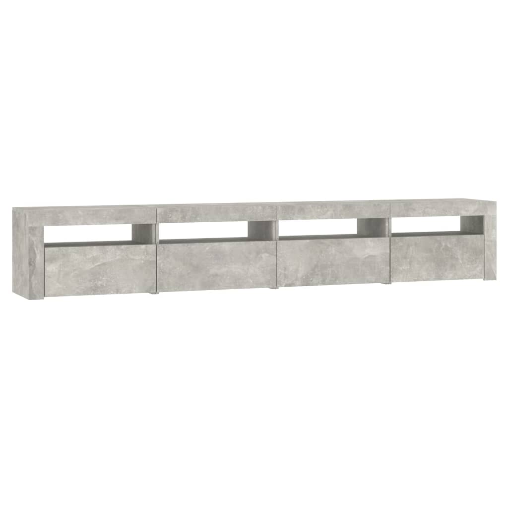 Tv-Benk Med Led-Lys Betonggrå 240X35X40 Cm