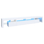 Tv-Benk Med Led-Lys Hvit 260X36,5X40 Cm